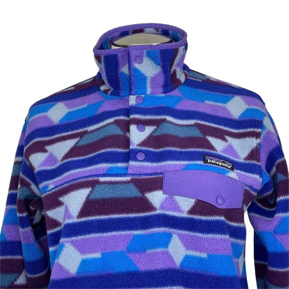 PATAGONIA Women's Pullover Guatemalan Aztec Tango Fleece Synchilla Pullover Snap - Picture 4 of 6